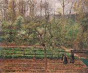 Camille Pissarro, Springtime,grey weather,Eragny